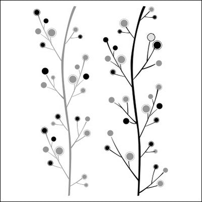 0065-Abstract floral design with stems