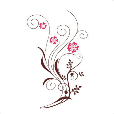 0076-Abstract Floral Design with Stems