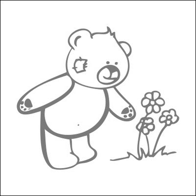 0080-Teddy Picking Flower