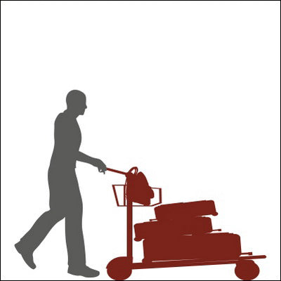 0151-Moving Man with a Trolley Silhouette Design