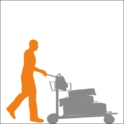 0151-Moving Man with a Trolley Silhouette Design