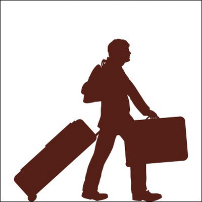 0152-A Man with Luggage Silhouette Design