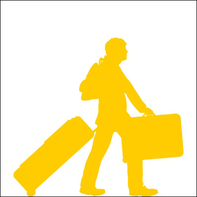 0152-A Man with Luggage Silhouette Design