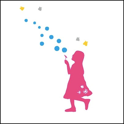 0252-Girl Blowing Bubbles