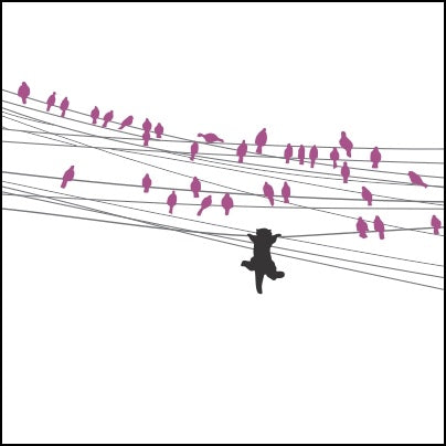 0390-Many Birds On Ropes