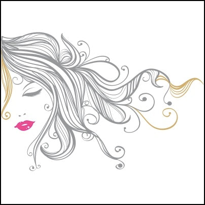 0440-Female Face With Curly Hair And Painted Lips