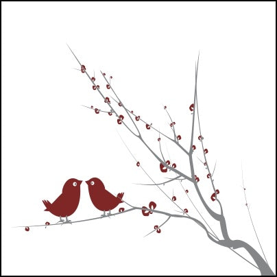 0450-Birds Chirping On Thin Branch