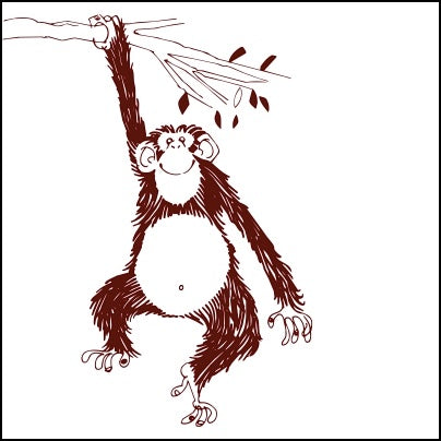 0503-Monkey Swinging From A Branch