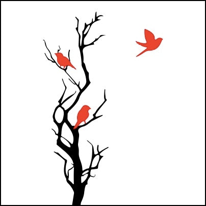 0525-Birds On Leafless Plant