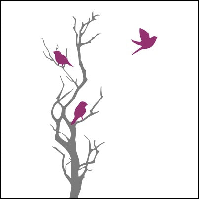 0525-Birds On Leafless Plant