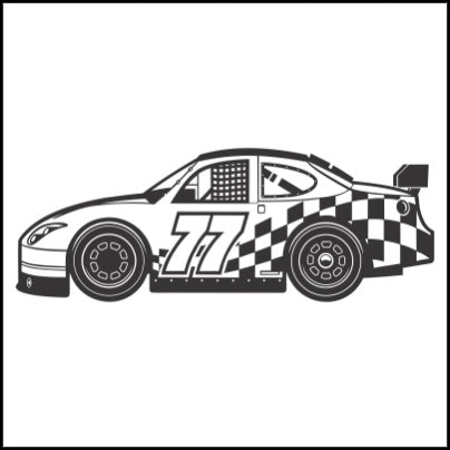 0573-Patterned Gray And Red Race Car