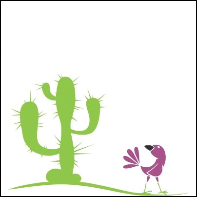 0584-Cactus And Purple Bird