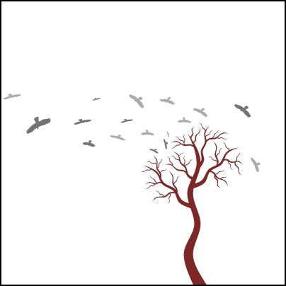 0597-Birds Circling Withered Tree