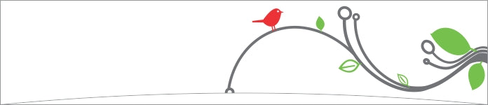 Red Bird on a Curved Branch with Green Leaves