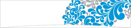 Blue and Gray Floral Swirl Border