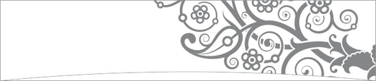 Gray Floral and Swirl Pattern Border