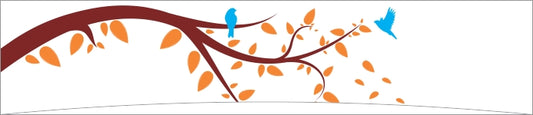 Autumn Branch with Blue Birds Border Design