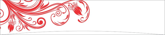 Red Floral Swirl Border Design