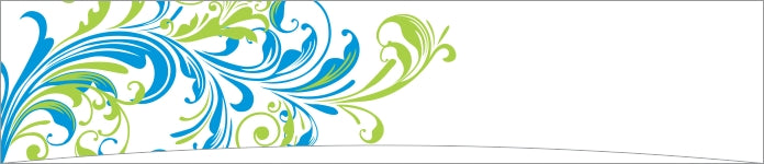 Blue and Green Floral Swirl Border Design