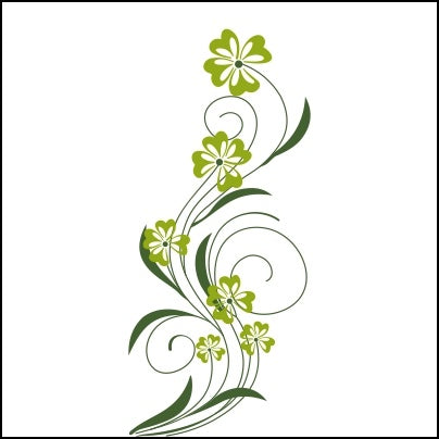 0638-Delicate Leafy And Swirls Design