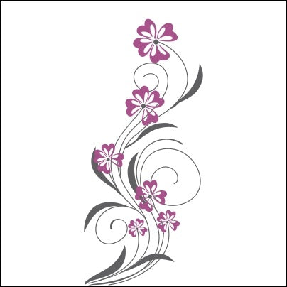 0638-Delicate Leafy And Swirls Design