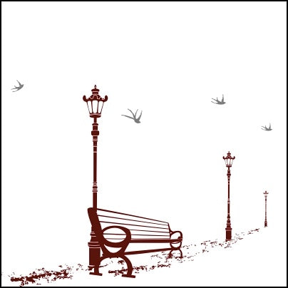 0658-Landscape Of Lampposts And Chair