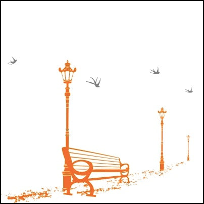 0658-Landscape Of Lampposts And Chair