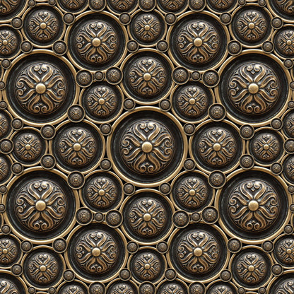 Ornate Bronze Medallion Pattern