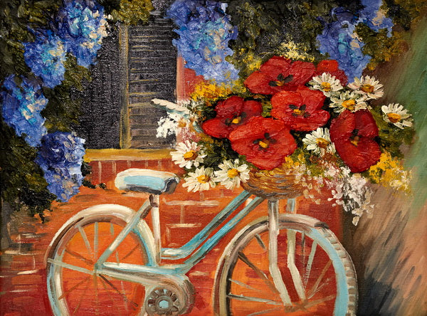 Floral Ride: A Vintage Bicycle's Blooming Journey