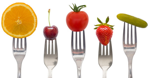 Fruits and Vegetables on Forks