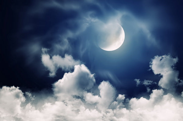 Moonlit Sky with Clouds