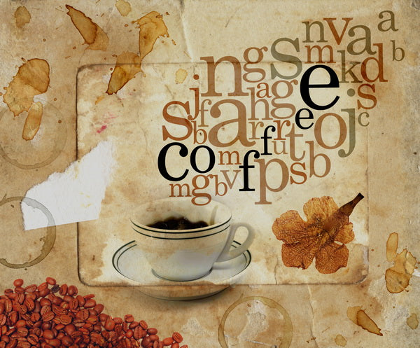 Coffee Art Collage with Letters