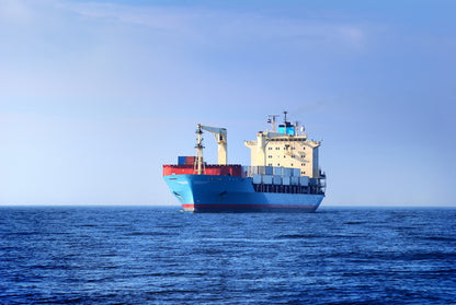 Cargo Ship Navigating Open Waters