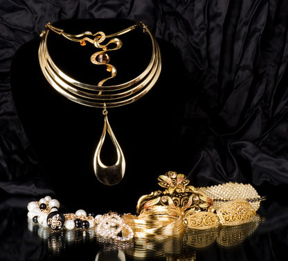 Elegant Gold Jewelry Display