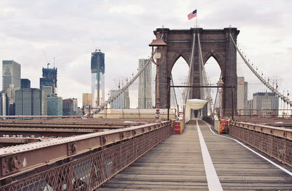 Iconic Brooklyn Bridge Leading to Manhattan