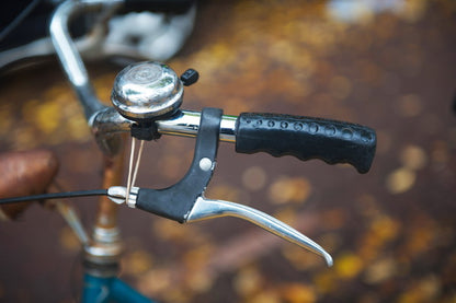 Close-Up of Bicycle Handlebar and Bell