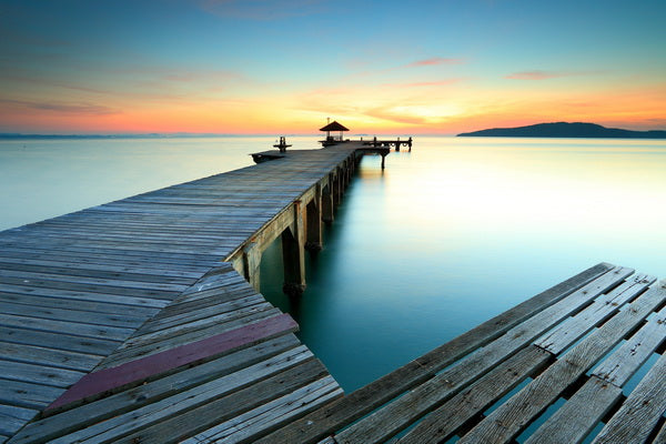 Sunset Tranquility at the Wooden Pier