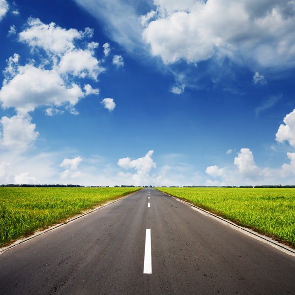 Open Road Under a Clear Blue Sky