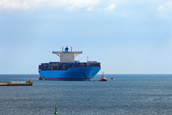 Cargo Ship Navigating Open Water