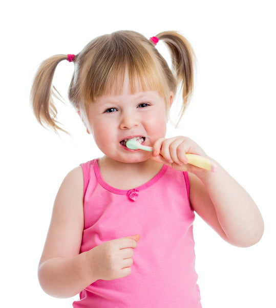 Adorable Toddler Brushing Teeth