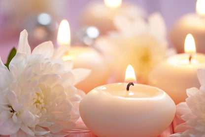 Serene Candlelight with White Flowers