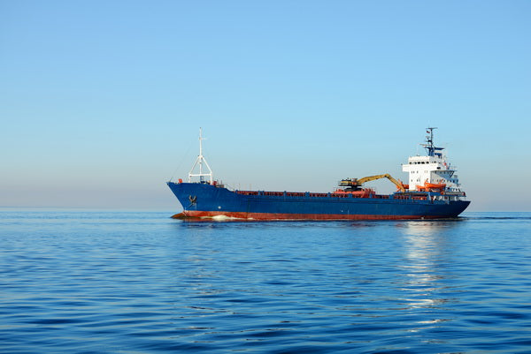 Cargo Ship on a Calm Blue Sea