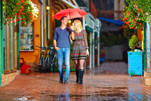 Romantic Stroll in the Rain