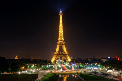 Eiffel Tower Illuminated at Night