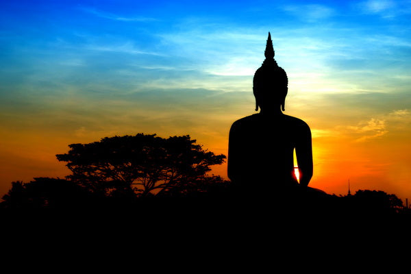 Buddha Silhouette at Sunset