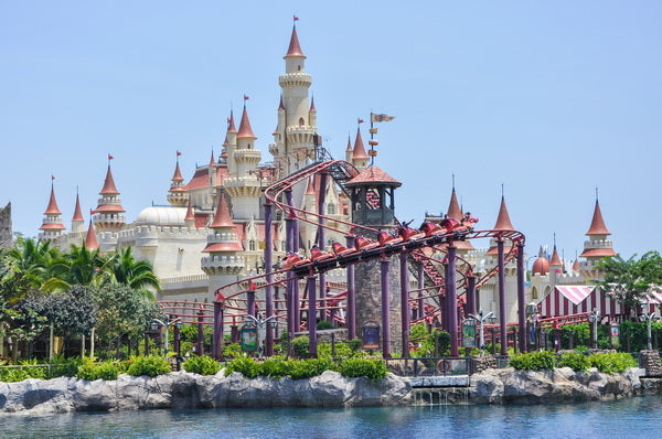 Adventure Awaits: Roller Coaster and Fairy Tale Castle