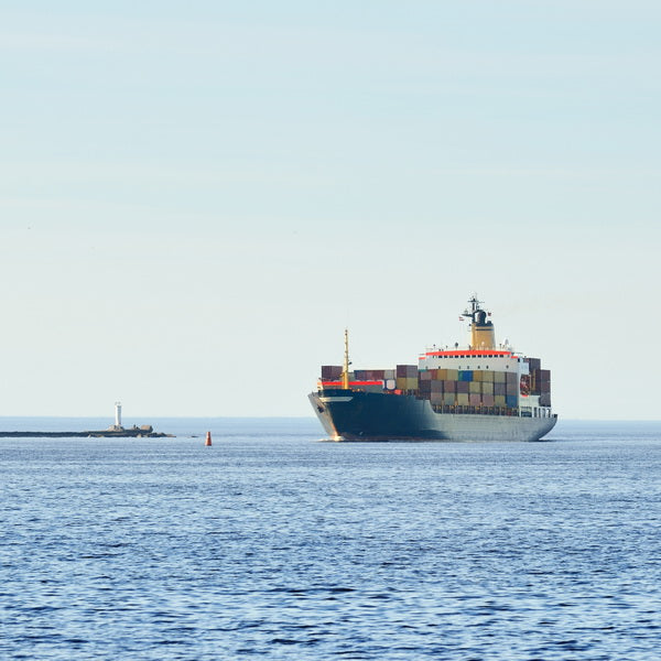 Nautical-Themed Lounge with Ocean Freight Mural